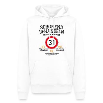 31. Geburtstag Schonend Behandeln 31 Alte Kiste 31 - Männer Premium Bio Hoodie - Weiß - Vorne - Nico (187cm)