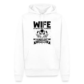 Offre Car Painter pour les carrossiers - Sweat à capuche Premium bio Homme - blanc - Devant - Nico (187cm)