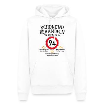 94. Geburtstag Schonend Behandeln 94 Alte Kiste 94 - Männer Premium Bio Hoodie - Weiß - Vorne - Nico (187cm)