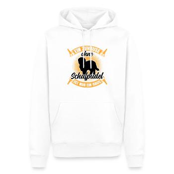 Ohne Schafpudel nur ein Haus Hütepudel - Männer Premium Bio Hoodie - Weiß - Vorne - Nico (187cm)