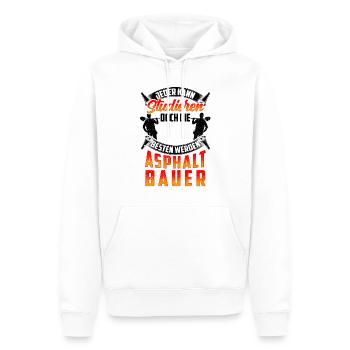 Die Besten werden Asphaltbauer Straßenbauer - Männer Premium Bio Hoodie - Weiß - Vorne - Nico (187cm)