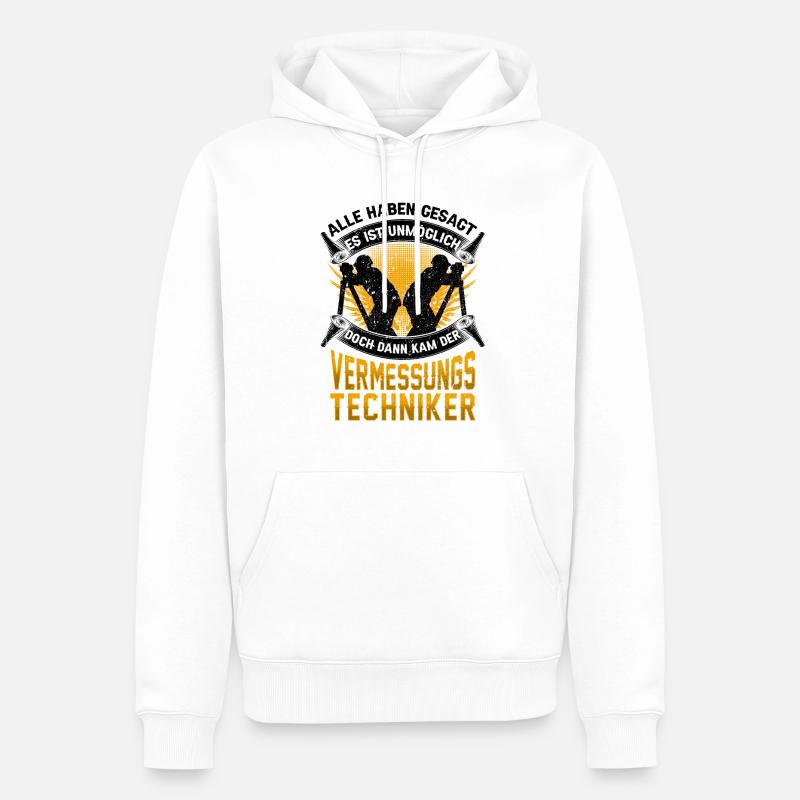 Vermessungstechniker unmöglich Vermesser - Männer Premium Bio Hoodie - Weiß