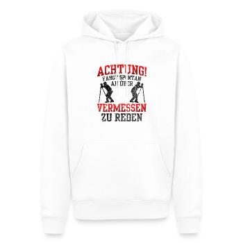 Vermessungstechniker redet spontan Vermesser - Männer Premium Bio Hoodie - Weiß - Vorne - Nico (187cm)