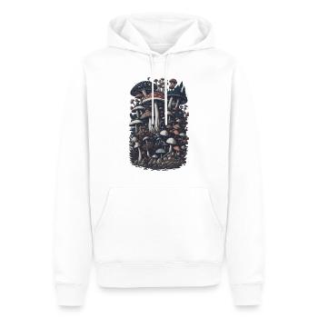 Vintage champignon illustration nature champignons dans la forêt - Sweat à capuche Premium bio Homme - blanc - Devant - Nico (187cm)