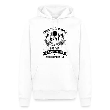 Autolackierer Angebot für Karosseriebauer - Männer Premium Bio Hoodie - Weiß - Vorne - Nico (187cm)