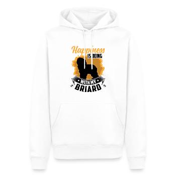Briard me rend heureux Berger de Brie - Sweat à capuche Premium bio Homme - blanc - Devant - Nico (187cm)