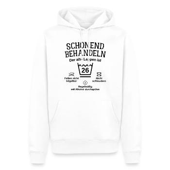 26. Geburtstag Schonend Behandeln Alte Lappen 26 - Männer Premium Bio Hoodie - Weiß - Vorne - Nico (187cm)