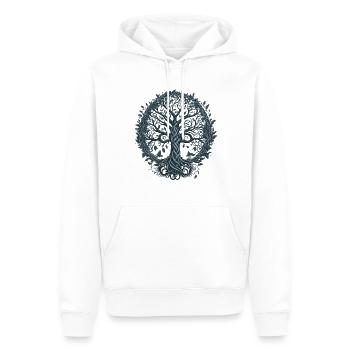 Yggdrasil - Baum der nordischen Mythologie - Männer Premium Bio Hoodie - Weiß - Vorne - Nico (187cm)