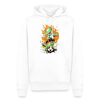 Joueur de football cool dans le look de jeu d’art de rue - Sweat à capuche Premium bio Homme - blanc - Devant - Nico (187cm)