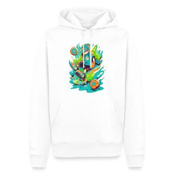 Joueur de football funky dans la conception de jeux d’art de rue - Sweat à capuche Premium bio Homme - blanc - Devant - Nico (187cm)