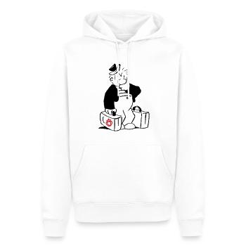 Lariflette.1 - Sweat à capuche Premium bio Homme - blanc - Devant - Nico (187cm)