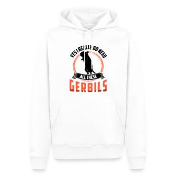 Besoin de toutes ces gerbilles rongeur Gerbille - Sweat à capuche Premium bio Homme - blanc - Devant - Nico (187cm)
