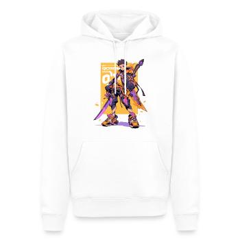 Shibuya: Cool Anime Boy avec épée japonaise - Sweat à capuche Premium bio Homme - blanc - Devant - Nico (187cm)