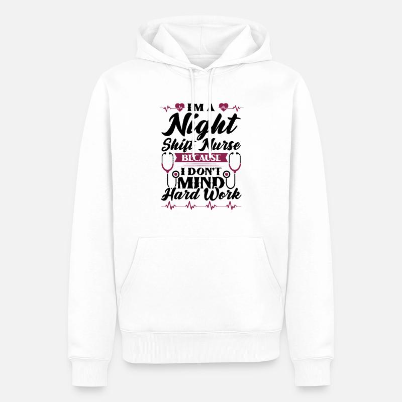 Im a Night Shift Nurse - Männer Premium Bio Hoodie - Weiß