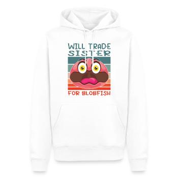 Costume de Blobfish - Visage de poisson Blob laid - - Sweat à capuche Premium bio Homme - blanc - Devant - Nico (187cm)
