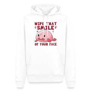 Costume de Blobfish - Visage de poisson Blob laid - - Sweat à capuche Premium bio Homme - blanc - Devant - Nico (187cm)
