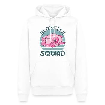 Costume de Blobfish - Visage de poisson Blob laid - - Sweat à capuche Premium bio Homme - blanc - Devant - Nico (187cm)