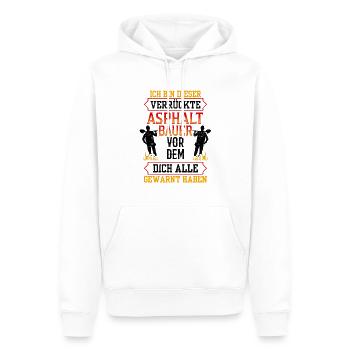Dieser Verrückte Asphaltbauer Straßenbauer - Männer Premium Bio Hoodie - Weiß - Vorne - Nico (187cm)