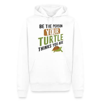 Sea Turtle Tortoise Be The Person - Männer Premium Bio Hoodie - Weiß - Vorne - Nico (187cm)