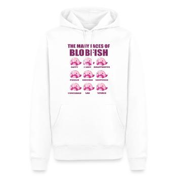 Costume de Blobfish - Visage de poisson Blob laid - - Sweat à capuche Premium bio Homme - blanc - Devant - Nico (187cm)