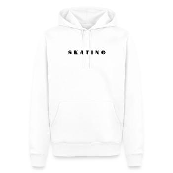 Skating Schriftzug - Männer Premium Bio Hoodie - Weiß - Vorne - Nico (187cm)