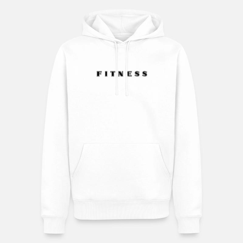 Lettrage d’aptitude - Sweat à capuche Premium bio Homme - blanc