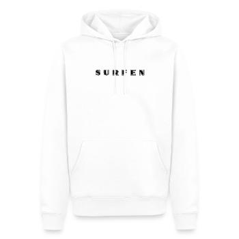 Surfen Schriftzug - Männer Premium Bio Hoodie - Weiß - Vorne - Nico (187cm)