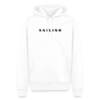 Lettrage de voile - Sweat à capuche Premium bio Homme - blanc - Devant - Nico (187cm)