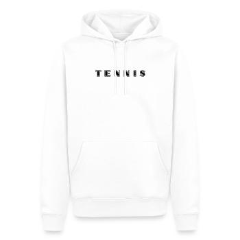 Lettrage tennis - Sweat à capuche Premium bio Homme - blanc - Devant - Nico (187cm)