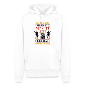 Dieser Verrückte Parkettleger Fußbodenleger - Männer Premium Bio Hoodie - Weiß - Vorne - Nico (187cm)
