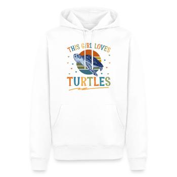 Sea Turtle Tortoise Retro Vintage - Sweat à capuche Premium bio Homme - blanc - Devant - Nico (187cm)
