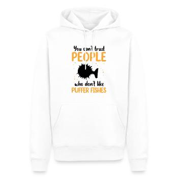 Les poissons-globes ne font pas confiance aux poissons-globes géants - Sweat à capuche Premium bio Homme - blanc - Devant - Nico (187cm)