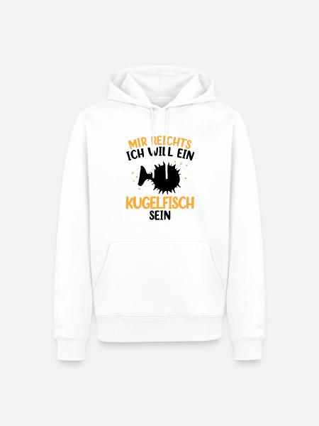 Will ein Kugelfisch sein Riesenkugelfisch - Männer Premium Bio Hoodie - Weiß