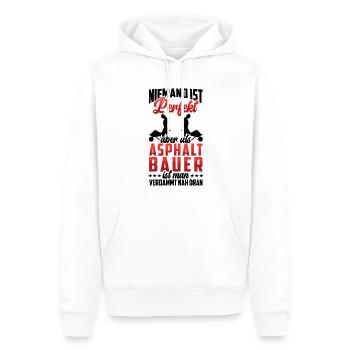 Asphaltbauer sind perfekt Straßenbauer - Männer Premium Bio Hoodie - Weiß - Vorne - Nico (187cm)