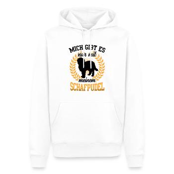 Mich gibt es nur mit Schafpudel Hütepudel - Männer Premium Bio Hoodie - Weiß - Vorne - Nico (187cm)