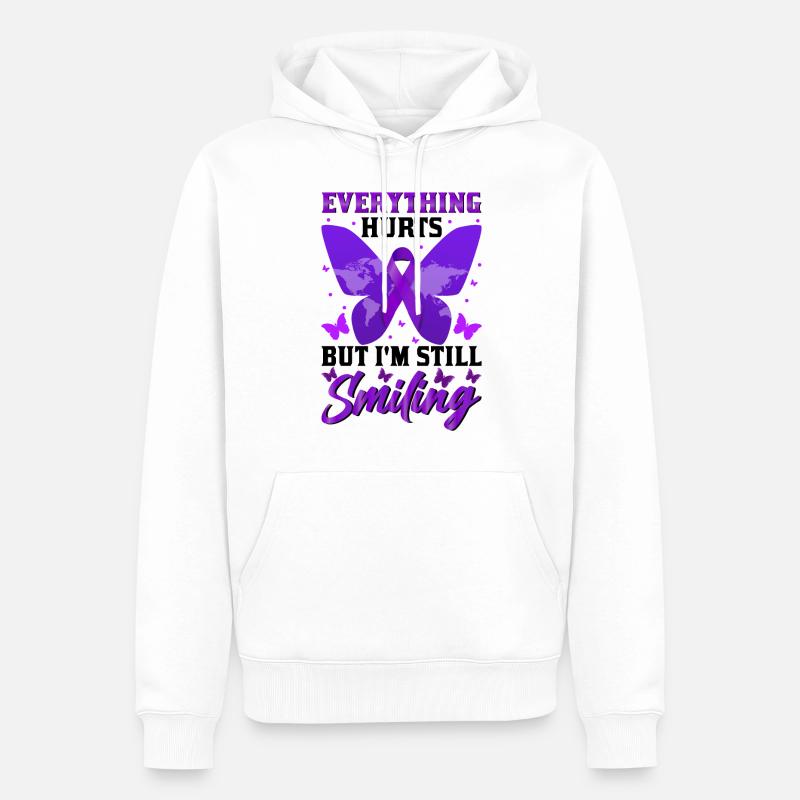 Lupus Bewusstseins Monat - Männer Premium Bio Hoodie - Weiß