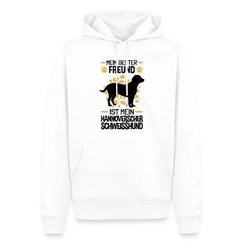 Hannoverscher Schweißhund ist mein Freund - Männer Premium Bio Hoodie - Weiß - Vorne - Nico (187cm)