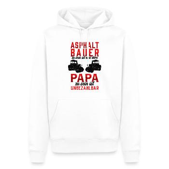 Asphaltbauer sein ist eine Ehre Straßenbauer - Männer Premium Bio Hoodie - Weiß - Vorne - Nico (187cm)