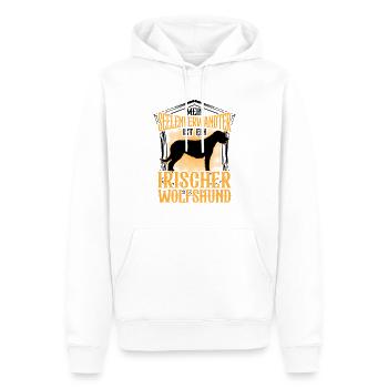 Irischer Wolfshund ist mein Seelenverwandter - Männer Premium Bio Hoodie - Weiß - Vorne - Nico (187cm)
