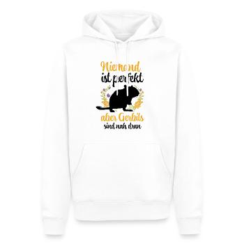 Rennmaus ist nicht perfekt Rennratte Gerbil - Männer Premium Bio Hoodie - Weiß - Vorne - Nico (187cm)