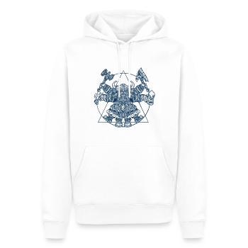 Wikinger Zwerg - Vitruvianischer Da Vinci Stil - Männer Premium Bio Hoodie - Weiß - Vorne - Nico (187cm)