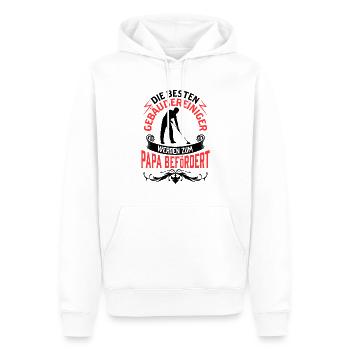 Gebäudereiniger wird zum Papa Fensterputzer - Männer Premium Bio Hoodie - Weiß - Vorne - Nico (187cm)