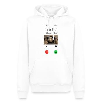 Tortue de mer Tortue Téléphone Affichage - Sweat à capuche Premium bio Homme - blanc - Devant - Nico (187cm)