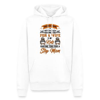 Fête des belles-mères Belle-mère Mère - Sweat à capuche Premium bio Homme - blanc - Devant - Nico (187cm)