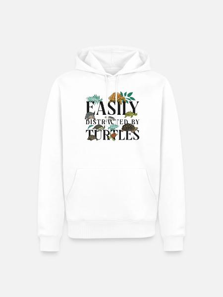 Sea Turtle Tortoise Easily - Men’s Premium Organic Hoodie - white