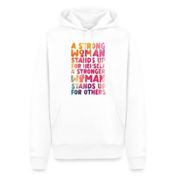 Feminist Watercolor A Strong Woman - Männer Premium Bio Hoodie - Weiß - Vorne - Nico (187cm)