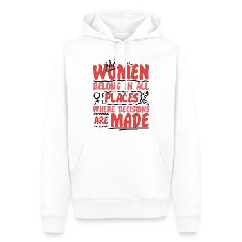 Feminist Women Belong In All - Männer Premium Bio Hoodie - Weiß - Vorne - Nico (187cm)