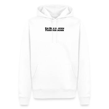 Feuerwehr - Ein Held in jedem Feuerwehrmann - Männer Premium Bio Hoodie - Weiß - Vorne - Nico (187cm)