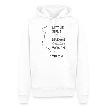 Petites filles féministes avec des rêves - Sweat à capuche Premium bio Homme - blanc - Devant - Nico (187cm)