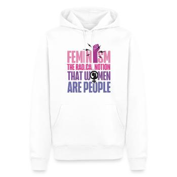 Féminisme féministe : le radical - Sweat à capuche Premium bio Homme - blanc - Devant - Nico (187cm)